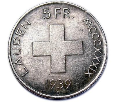  Монета 5 франков 1939 Швейцария (копия), фото 2 